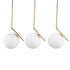 GLOBOSTAR® MONROE 00955 Μοντέρνο Κρεμαστό Φωτιστικό Οροφής με Ντουί 3 x E27 AC 220-240V IP20 - Χρυσό & Λευκό - Μ74 x Π25 x Υ50cm - ledmania.gr