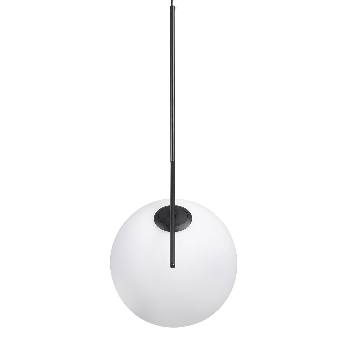 GloboStar® MONROE 00957 Μοντέρνο Κρεμαστό Φωτιστικό Οροφής Μονόφωτο 1 x E27 Μαύρο - Λευκό Μεταλλικό Μπάλα Φ30 x Υ75cm - ledmania.gr