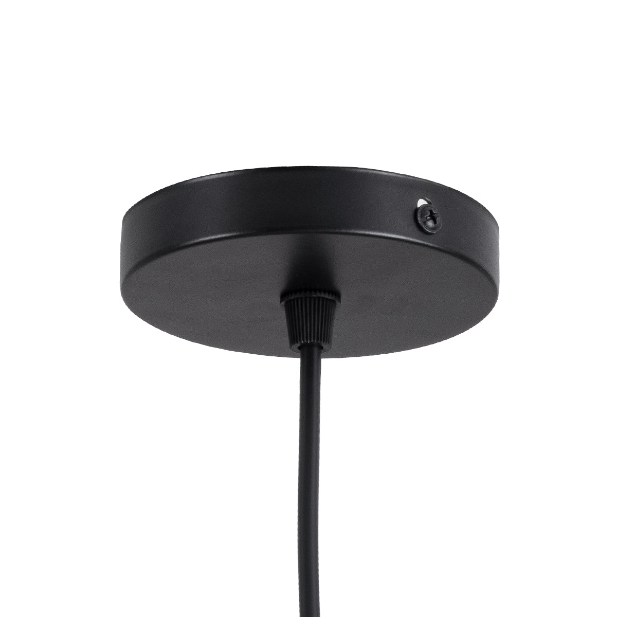 GloboStar® MONROE 00957 Μοντέρνο Κρεμαστό Φωτιστικό Οροφής Μονόφωτο 1 x E27 Μαύρο - Λευκό Μεταλλικό Μπάλα Φ30 x Υ75cm - ledmania.gr