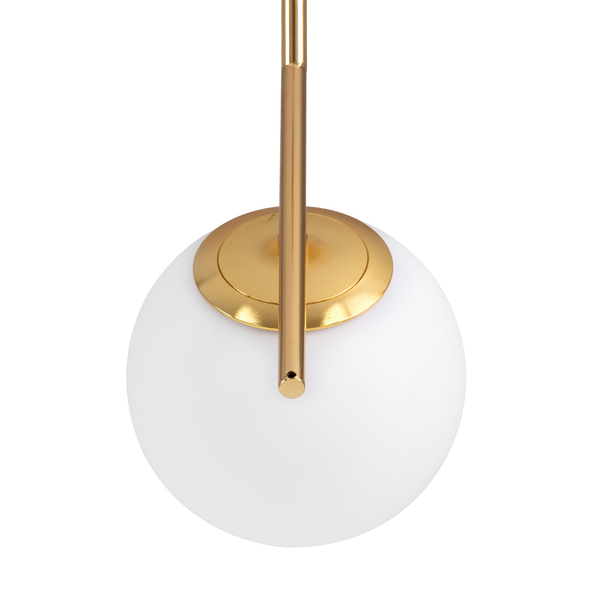 GloboStar® MONROE 00958 Μοντέρνο Κρεμαστό Φωτιστικό Οροφής Μονόφωτο 1 x E27 Χρυσό - Λευκό Μεταλλικό Μπάλα Φ15 x Υ49cm - ledmania.gr