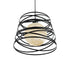 GLOBOSTAR® CARTER 00961 Μοντέρνο Κρεμαστό Φωτιστικό Οροφής με Ντουί 1 x E27 AC 220-240V IP20 - Μαύρο & Μπεζ - Μ32 x Π32 x Υ25cm