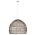 GloboStar® MALIBU 00967 Boho Κρεμαστό Φωτιστικό Πλέγμα Μονόφωτο 1 x E27 IP20 Καφέ Ξύλο - Μ100 x Π100 x Y86cm - ledmania.gr