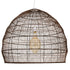 GloboStar® MALIBU 00967 Boho Κρεμαστό Φωτιστικό Πλέγμα Μονόφωτο 1 x E27 IP20 Καφέ Ξύλο - Μ100 x Π100 x Y86cm - ledmania.gr