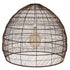 GloboStar® MALIBU 00967 Boho Κρεμαστό Φωτιστικό Πλέγμα Μονόφωτο 1 x E27 IP20 Καφέ Ξύλο - Μ100 x Π100 x Y86cm - ledmania.gr