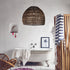 GloboStar® MALIBU 00967 Boho Κρεμαστό Φωτιστικό Πλέγμα Μονόφωτο 1 x E27 IP20 Καφέ Ξύλο - Μ100 x Π100 x Y86cm - ledmania.gr