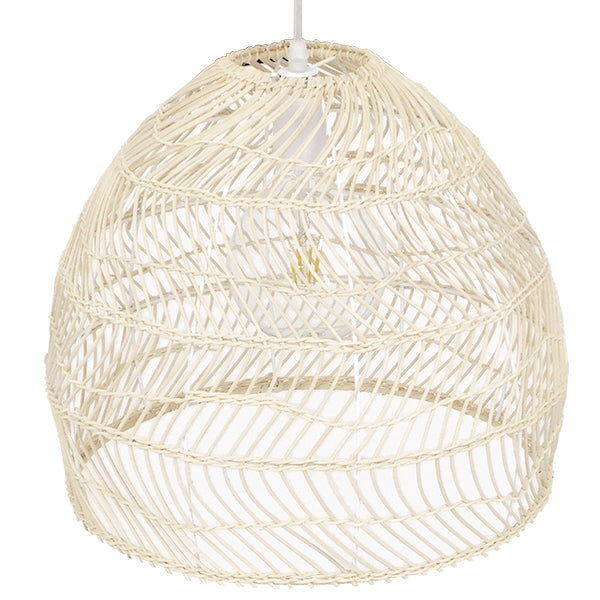 GLOBOSTAR® MALIBU 00968 Boho Κρεμαστό Φωτιστικό Οροφής με Ντουί 1 x E27 AC 220-240V IP20 - Μπεζ - Μ40 x Π40 x Υ35cm - ledmania.gr
