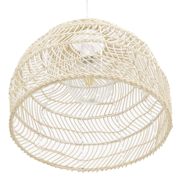 GLOBOSTAR® MALIBU 00968 Boho Κρεμαστό Φωτιστικό Οροφής με Ντουί 1 x E27 AC 220-240V IP20 - Μπεζ - Μ40 x Π40 x Υ35cm - ledmania.gr