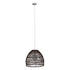 GloboStar® MALIBU 00970 Boho Κρεμαστό Φωτιστικό Πλέγμα Μονόφωτο 1 x E27 IP20 Καφέ Ξύλο - Μ40 x Π40 x Υ35cm - ledmania.gr