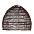 GloboStar® MALIBU 00970 Boho Κρεμαστό Φωτιστικό Πλέγμα Μονόφωτο 1 x E27 IP20 Καφέ Ξύλο - Μ40 x Π40 x Υ35cm - ledmania.gr