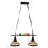 GLOBOSTAR® BILLIARD 00972 Vintage Κρεμαστό Φωτιστικό Οροφής με Ντουί 2 x E27 AC 220-240V IP20 - Mαύρο & Μελί - Μ71 x Π25 x Υ30cm
