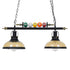 GLOBOSTAR® BILLIARD 00972 Vintage Κρεμαστό Φωτιστικό Οροφής με Ντουί 2 x E27 AC 220-240V IP20 - Mαύρο & Μελί - Μ71 x Π25 x Υ30cm