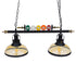 GLOBOSTAR® BILLIARD 00972 Vintage Κρεμαστό Φωτιστικό Οροφής με Ντουί 2 x E27 AC 220-240V IP20 - Mαύρο & Μελί - Μ71 x Π25 x Υ30cm