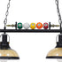GLOBOSTAR® BILLIARD 00972 Vintage Κρεμαστό Φωτιστικό Οροφής με Ντουί 2 x E27 AC 220-240V IP20 - Mαύρο & Μελί - Μ71 x Π25 x Υ30cm