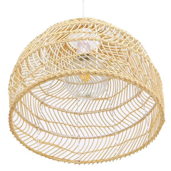 GLOBOSTAR® MALIBU 00973 Boho Κρεμαστό Φωτιστικό Οροφής με Ντουί 1 x E27 AC 220-240V IP20 - Μπεζ - Μ40 x Π40 x Υ35cm - ledmania.gr
