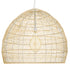 GloboStar® MALIBU 00974 Boho Κρεμαστό Φωτιστικό Πλέγμα Μονόφωτο 1 x E27 IP20 Μπεζ Ξύλο - Μ100 x Π100 x Υ86cm - ledmania.gr