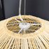GloboStar® MALIBU 00974 Boho Κρεμαστό Φωτιστικό Πλέγμα Μονόφωτο 1 x E27 IP20 Μπεζ Ξύλο - Μ100 x Π100 x Υ86cm - ledmania.gr