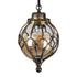 GLOBOSTAR® ETOILE 00988 Vintage Κρεμαστό Φωτιστικό Οροφής με Ντουί 1 x E27 AC 220-240V IP20 - Μπρούτζινο & Μελί - Μ18 x Π18 x Y27cm - ledmania.gr