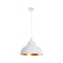 GLOBOSTAR® ANDY 00999 Μοντέρνο Κρεμαστό Φωτιστικό Οροφής με Ντουί 1 x E27 AC 220-240V IP20 - Λευκό & Χρυσό - Μ35 x Π35 x Υ28cm