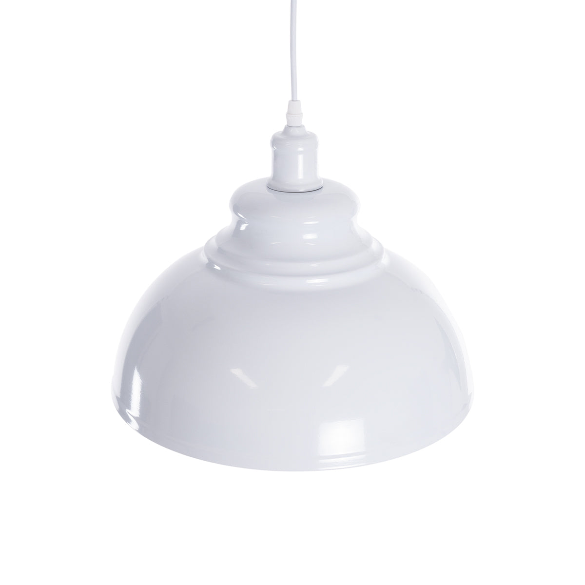 GLOBOSTAR® ANDY 00999 Μοντέρνο Κρεμαστό Φωτιστικό Οροφής με Ντουί 1 x E27 AC 220-240V IP20 - Λευκό & Χρυσό - Μ35 x Π35 x Υ28cm