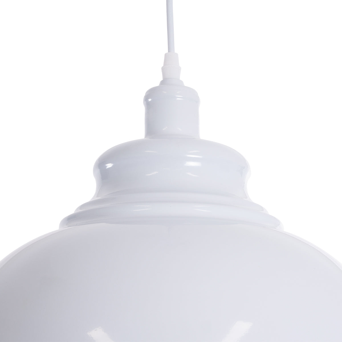GLOBOSTAR® ANDY 00999 Μοντέρνο Κρεμαστό Φωτιστικό Οροφής με Ντουί 1 x E27 AC 220-240V IP20 - Λευκό & Χρυσό - Μ35 x Π35 x Υ28cm