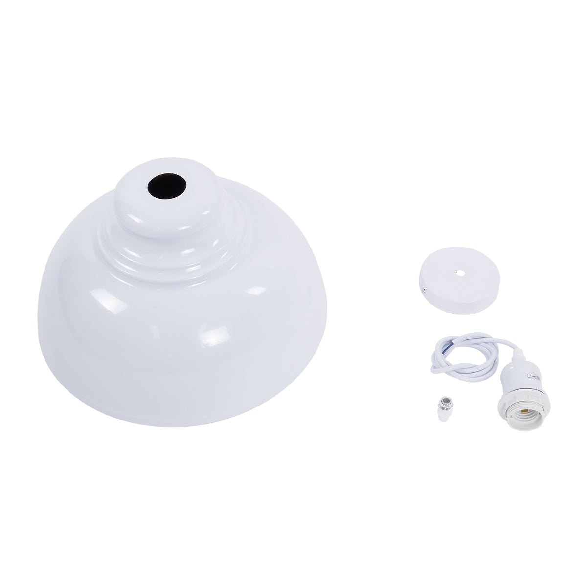 GLOBOSTAR® ANDY 00999 Μοντέρνο Κρεμαστό Φωτιστικό Οροφής με Ντουί 1 x E27 AC 220-240V IP20 - Λευκό & Χρυσό - Μ35 x Π35 x Υ28cm