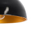 GloboStar® MEDEA 01004 Μοντέρνο Κρεμαστό Φωτιστικό Καμπάνα Μονόφωτο 1 x E27 IP20 Μαύρο & Χρυσό Μέταλλο - Μ30 x Π30 x Y16cm - ledmania.gr