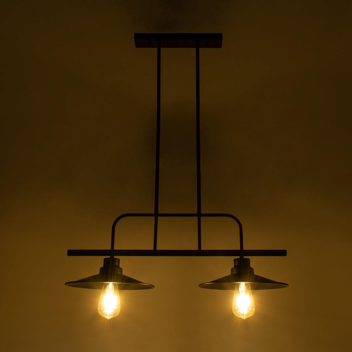 GLOBOSTAR® REGAL 01007 Vintage Φωτιστικό Οροφής με Ντουί 2 x E27 AC 220-240V IP20 - Μαύρο - Μ67 x Π26 x Υ85cm - ledmania.gr