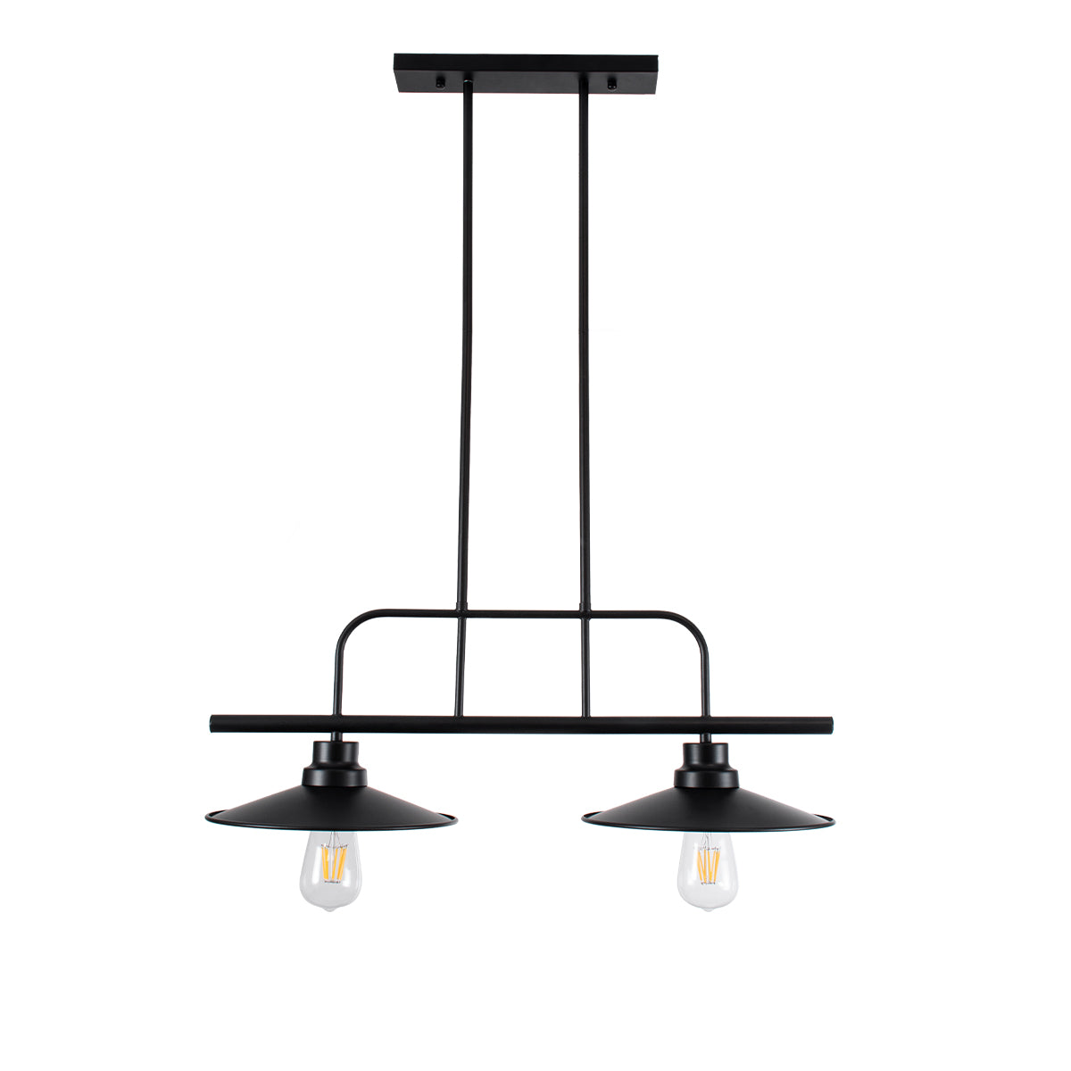 GLOBOSTAR® REGAL 01007 Vintage Φωτιστικό Οροφής με Ντουί 2 x E27 AC 220-240V IP20 - Μαύρο - Μ67 x Π26 x Υ85cm - ledmania.gr