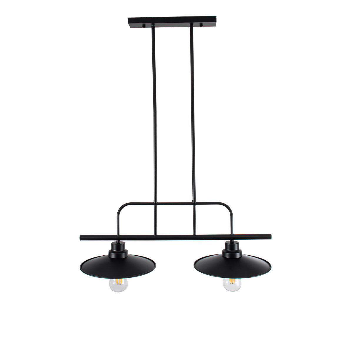 GLOBOSTAR® REGAL 01007 Vintage Φωτιστικό Οροφής με Ντουί 2 x E27 AC 220-240V IP20 - Μαύρο - Μ67 x Π26 x Υ85cm - ledmania.gr
