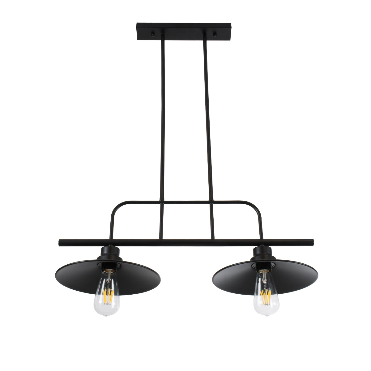 GLOBOSTAR® REGAL 01007 Vintage Φωτιστικό Οροφής με Ντουί 2 x E27 AC 220-240V IP20 - Μαύρο - Μ67 x Π26 x Υ85cm - ledmania.gr