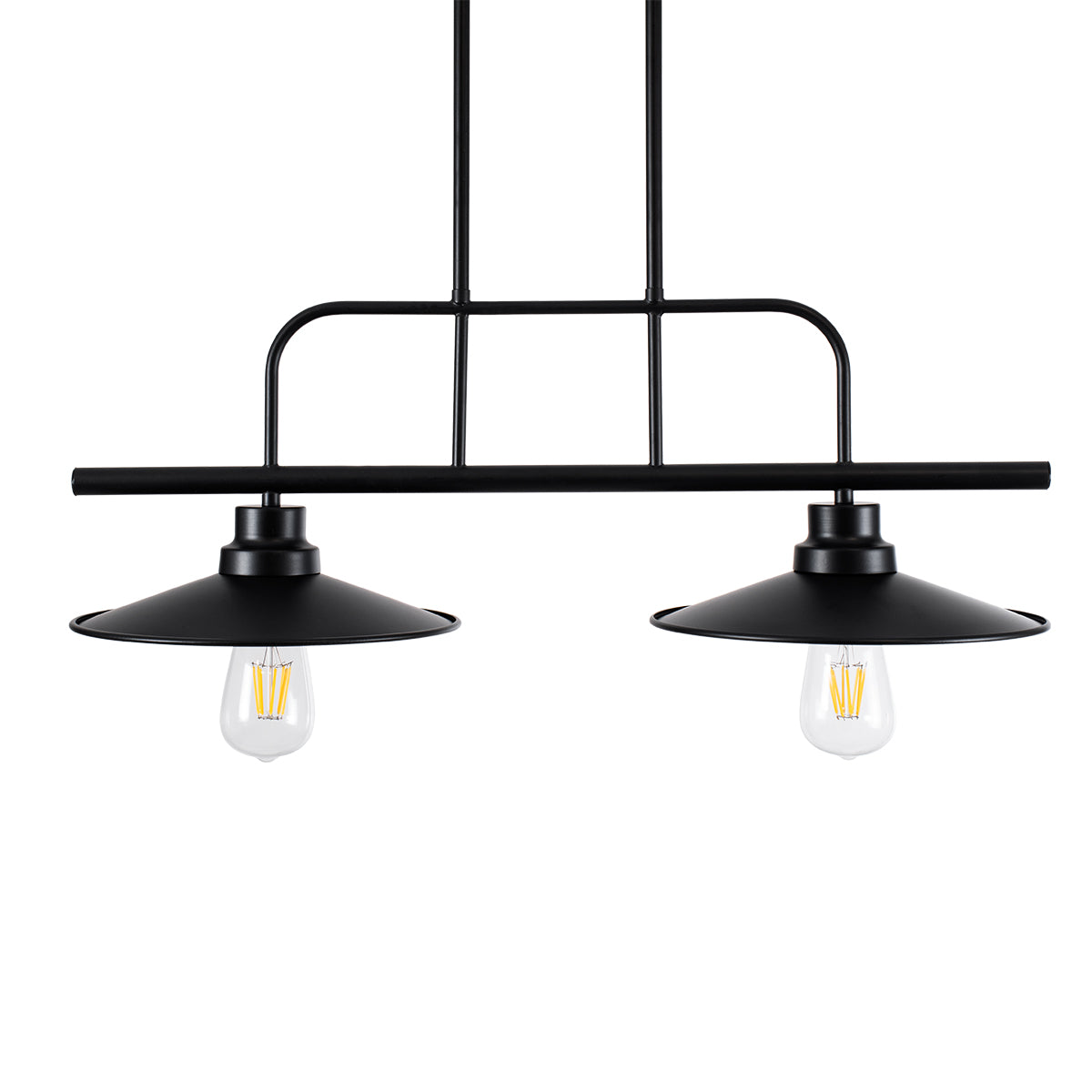 GLOBOSTAR® REGAL 01007 Vintage Φωτιστικό Οροφής με Ντουί 2 x E27 AC 220-240V IP20 - Μαύρο - Μ67 x Π26 x Υ85cm - ledmania.gr