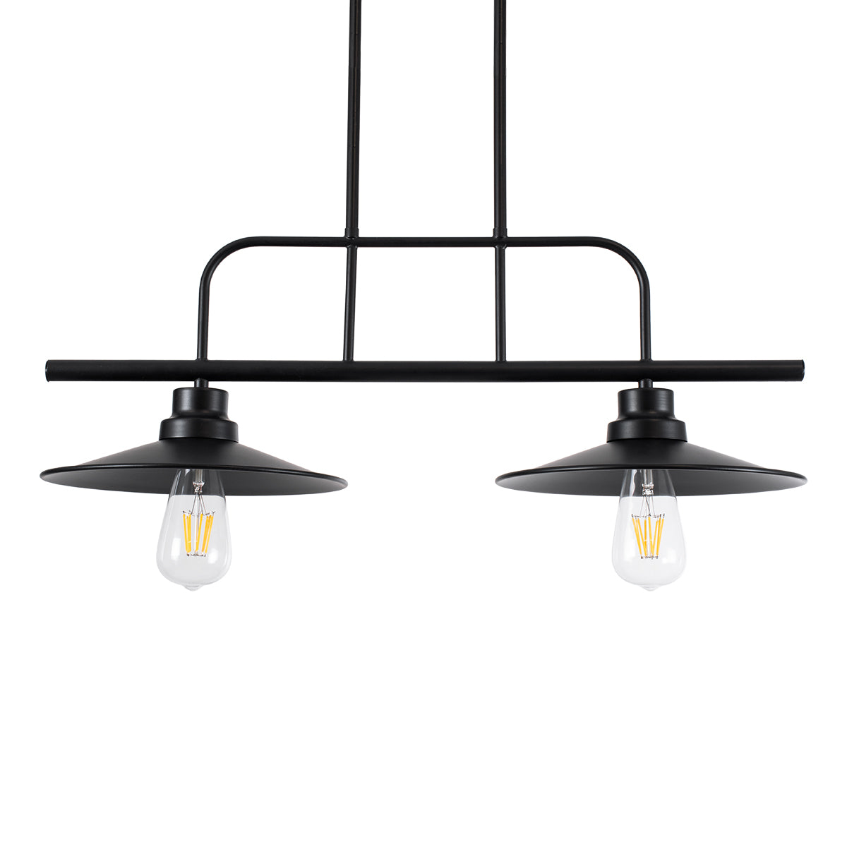GLOBOSTAR® REGAL 01007 Vintage Φωτιστικό Οροφής με Ντουί 2 x E27 AC 220-240V IP20 - Μαύρο - Μ67 x Π26 x Υ85cm - ledmania.gr