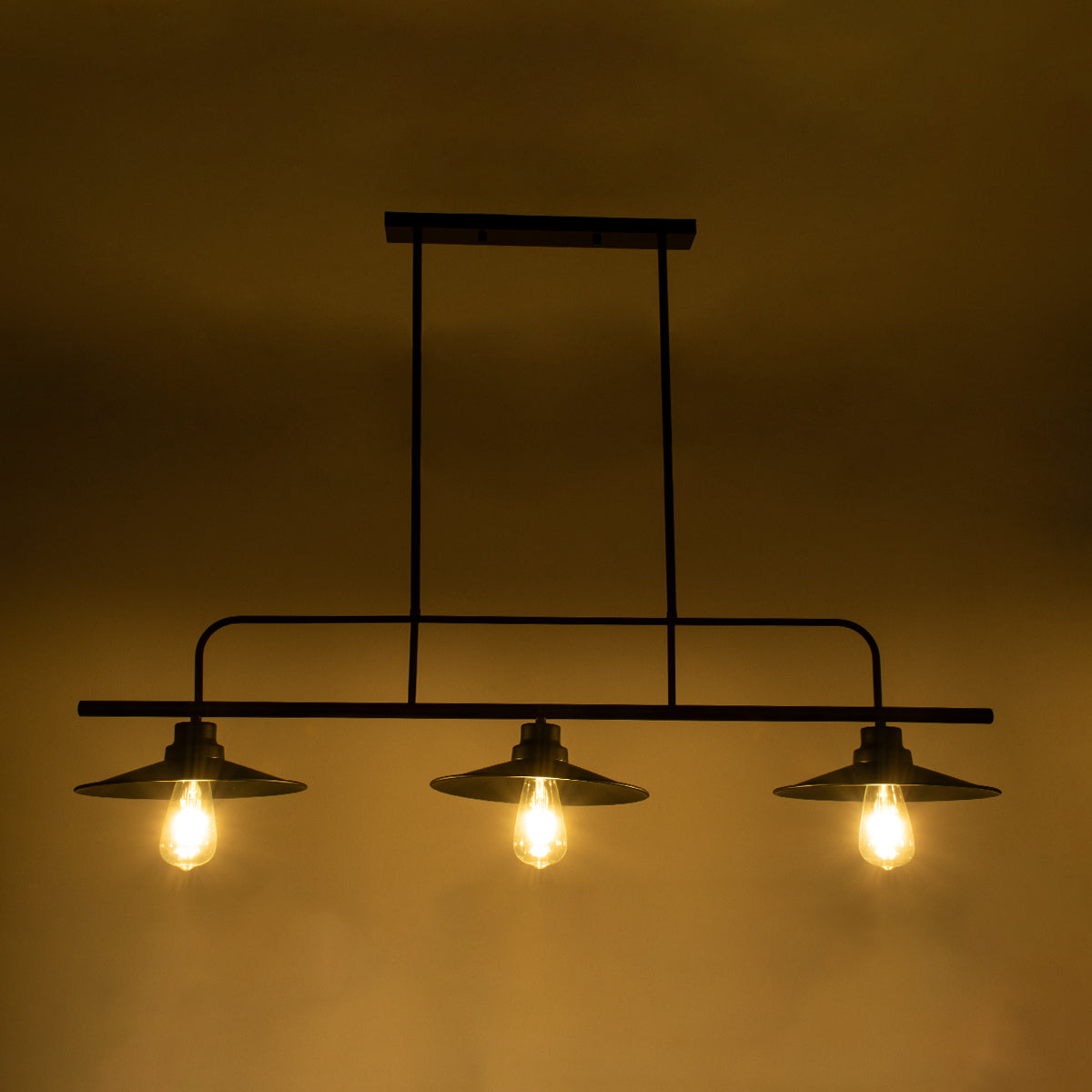 GLOBOSTAR® REGAL 01009 Vintage Φωτιστικό Οροφής με Ντουί 3 x E27 AC 220-240V IP20 - Μαύρο - Μ110 x Π26 x Υ75cm - ledmania.gr