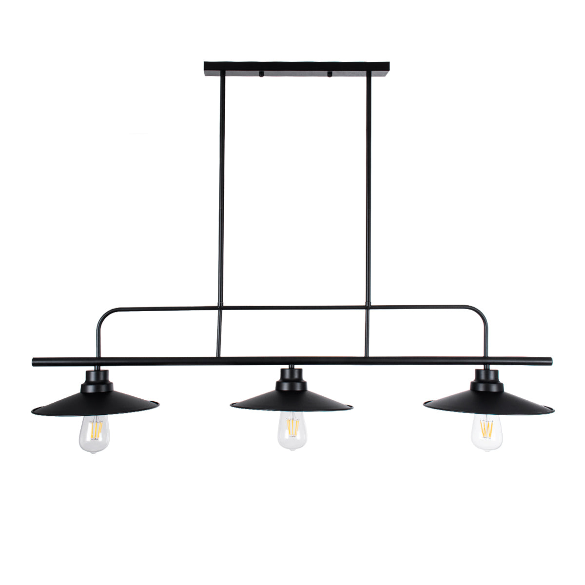 GLOBOSTAR® REGAL 01009 Vintage Φωτιστικό Οροφής με Ντουί 3 x E27 AC 220-240V IP20 - Μαύρο - Μ110 x Π26 x Υ75cm - ledmania.gr