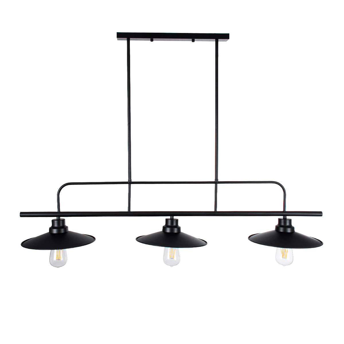 GLOBOSTAR® REGAL 01009 Vintage Φωτιστικό Οροφής με Ντουί 3 x E27 AC 220-240V IP20 - Μαύρο - Μ110 x Π26 x Υ75cm - ledmania.gr