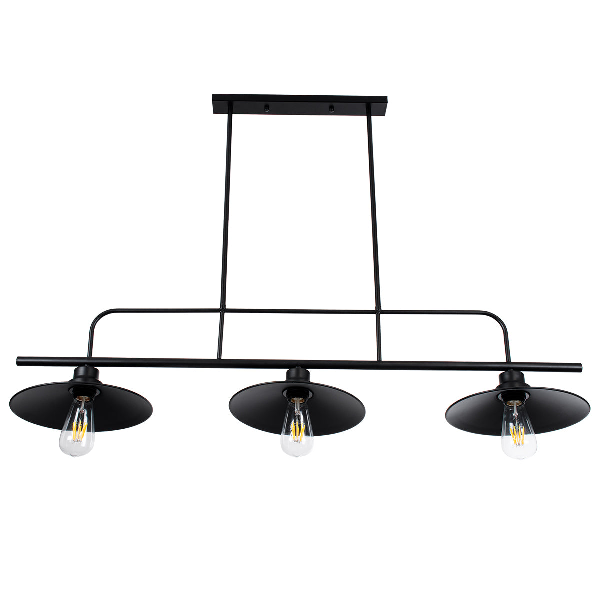 GLOBOSTAR® REGAL 01009 Vintage Φωτιστικό Οροφής με Ντουί 3 x E27 AC 220-240V IP20 - Μαύρο - Μ110 x Π26 x Υ75cm - ledmania.gr