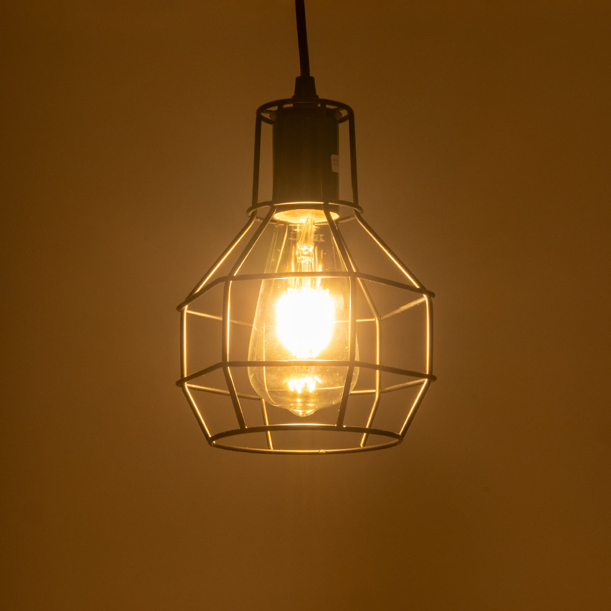 GLOBOSTAR® CAGE 01017 Vintage Κρεμαστό Φωτιστικό Οροφής με Ντουί 3 x E27 AC 220-240V IP20 - Μαύρο - Μ15 x Π15 x Υ20cm - ledmania.gr