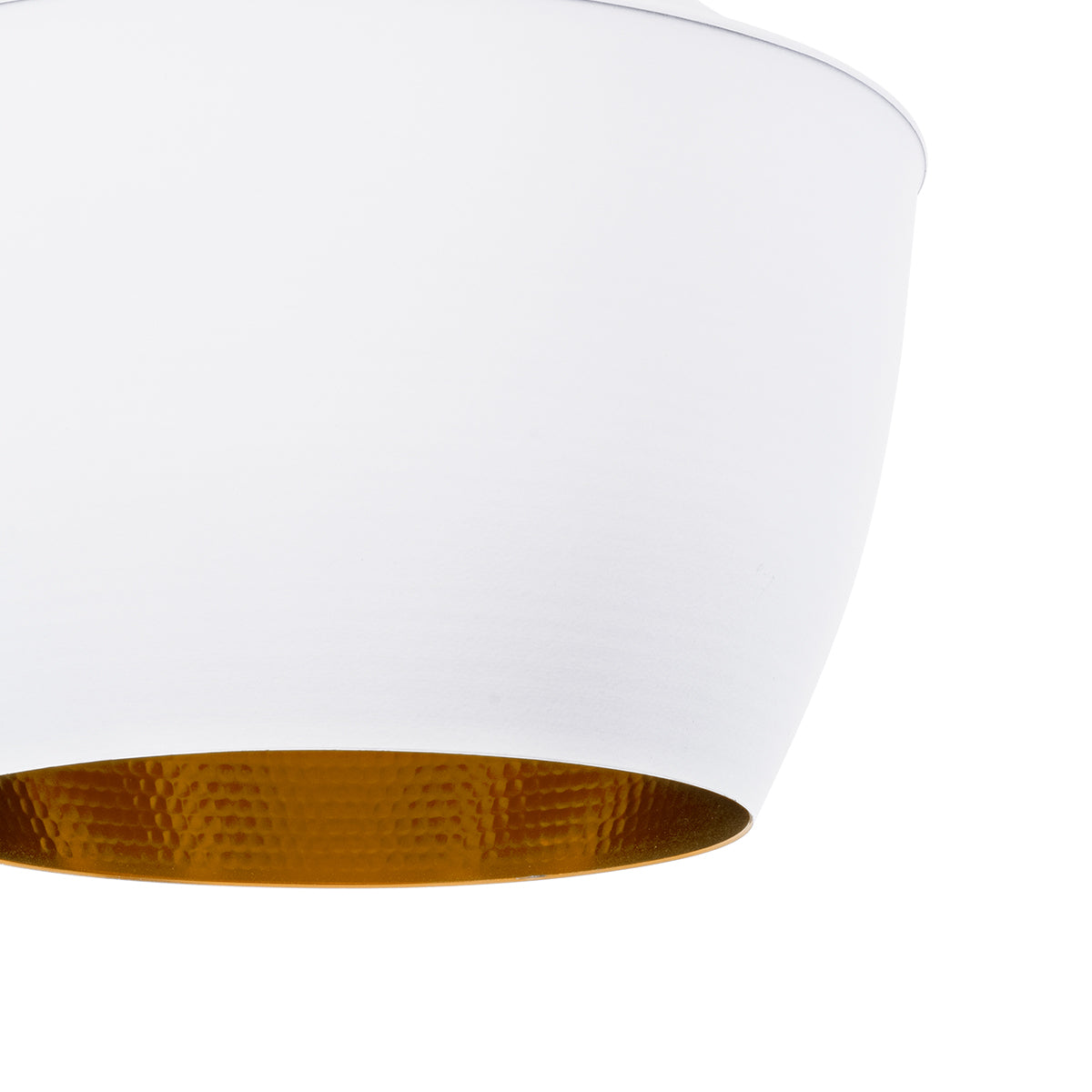 GloboStar® SHANGHAI 01026 Μοντέρνο Κρεμαστό Φωτιστικό Καμπάνα Σετ Τρίφωτο 3 x E27 IP20 Λευκό & Χρυσό Μέταλλο - Μ79.5 x Π79.5 x Υ38cm - ledmania.gr