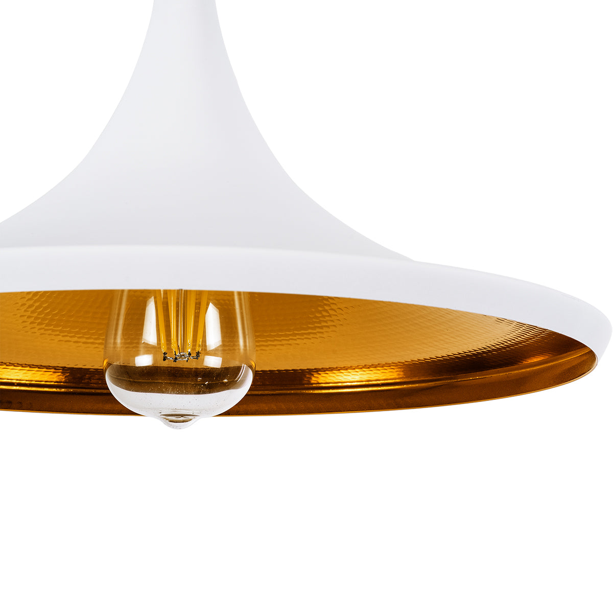 GloboStar® SHANGHAI 01026 Μοντέρνο Κρεμαστό Φωτιστικό Καμπάνα Σετ Τρίφωτο 3 x E27 IP20 Λευκό & Χρυσό Μέταλλο - Μ79.5 x Π79.5 x Υ38cm - ledmania.gr