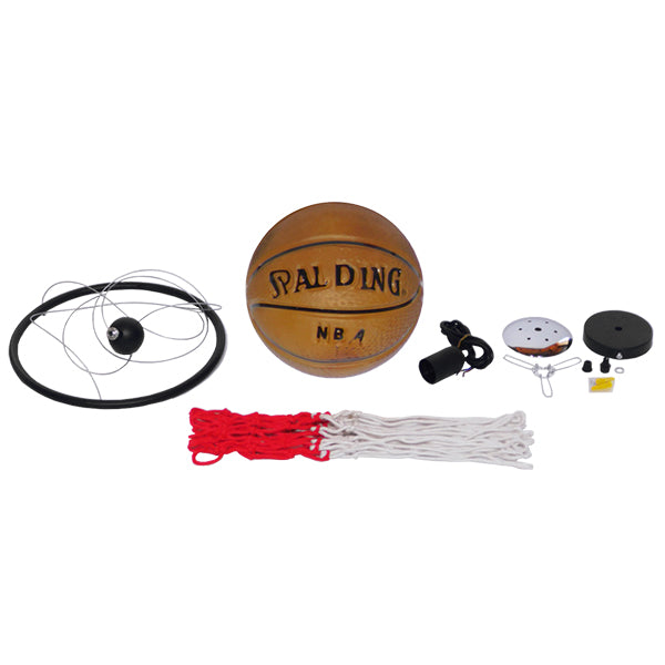 GloboStar® NBA 01027 Μοντέρνο Κρεμαστό Φωτιστικό Μπάλα Μονόφωτο 1 x E27 IP20 Μαύρο Μέταλλο με Πορτοκαλί & Μαύρο Γυαλί - Μ32 x Π32 x Υ58cm - ledmania.gr
