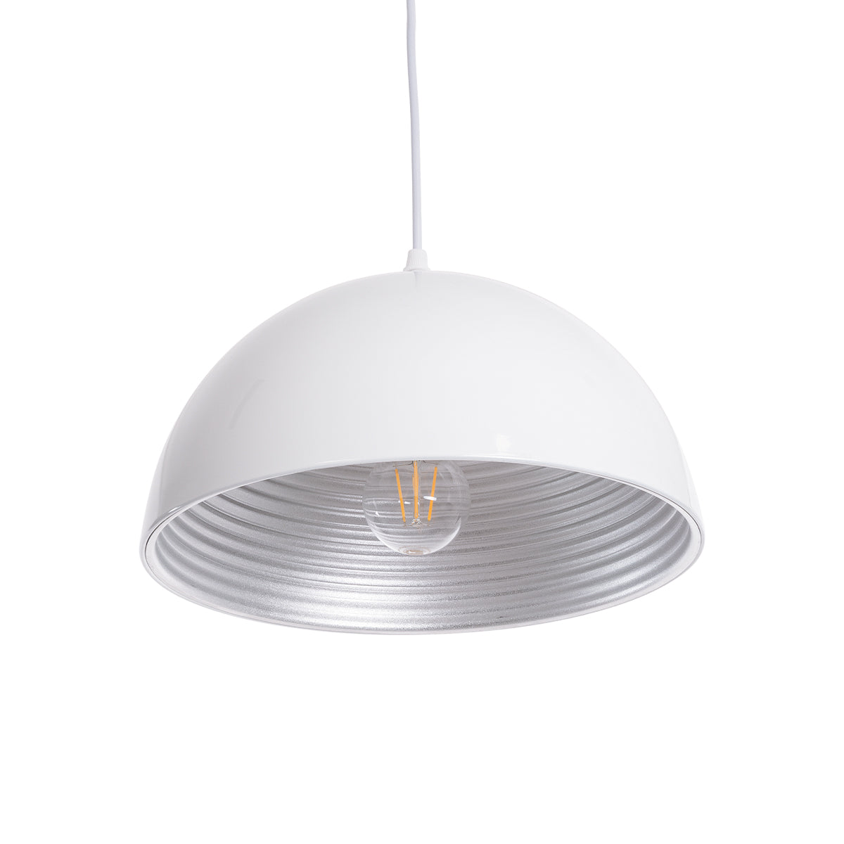 GLOBOSTAR® CHIME 01030 Μοντέρνο Κρεμαστό Φωτιστικό Οροφής με Ντουί 1 x E27 AC 220-240V IP20 - Λευκό - Μ30 x Π30 x Υ16cm