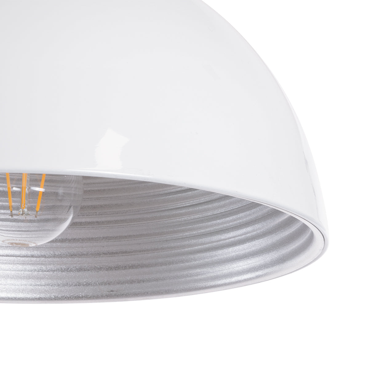 GLOBOSTAR® CHIME 01030 Μοντέρνο Κρεμαστό Φωτιστικό Οροφής με Ντουί 1 x E27 AC 220-240V IP20 - Λευκό - Μ30 x Π30 x Υ16cm