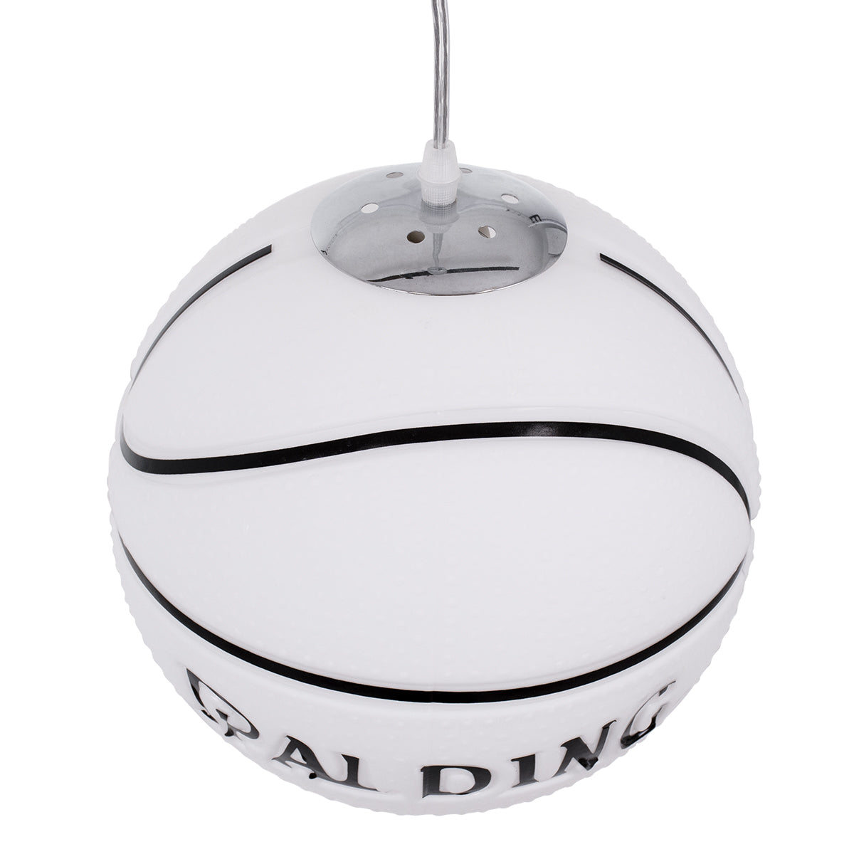 GLOBOSTAR® SPALDING NBA 01031 Παιδικό Κρεμαστό Φωτιστικό Οροφής με Ντουί 1 x E27 AC 220-240V IP20 - Λευκό & Μαύρο - Μ25 x Π25 x Υ25cm - ledmania.gr