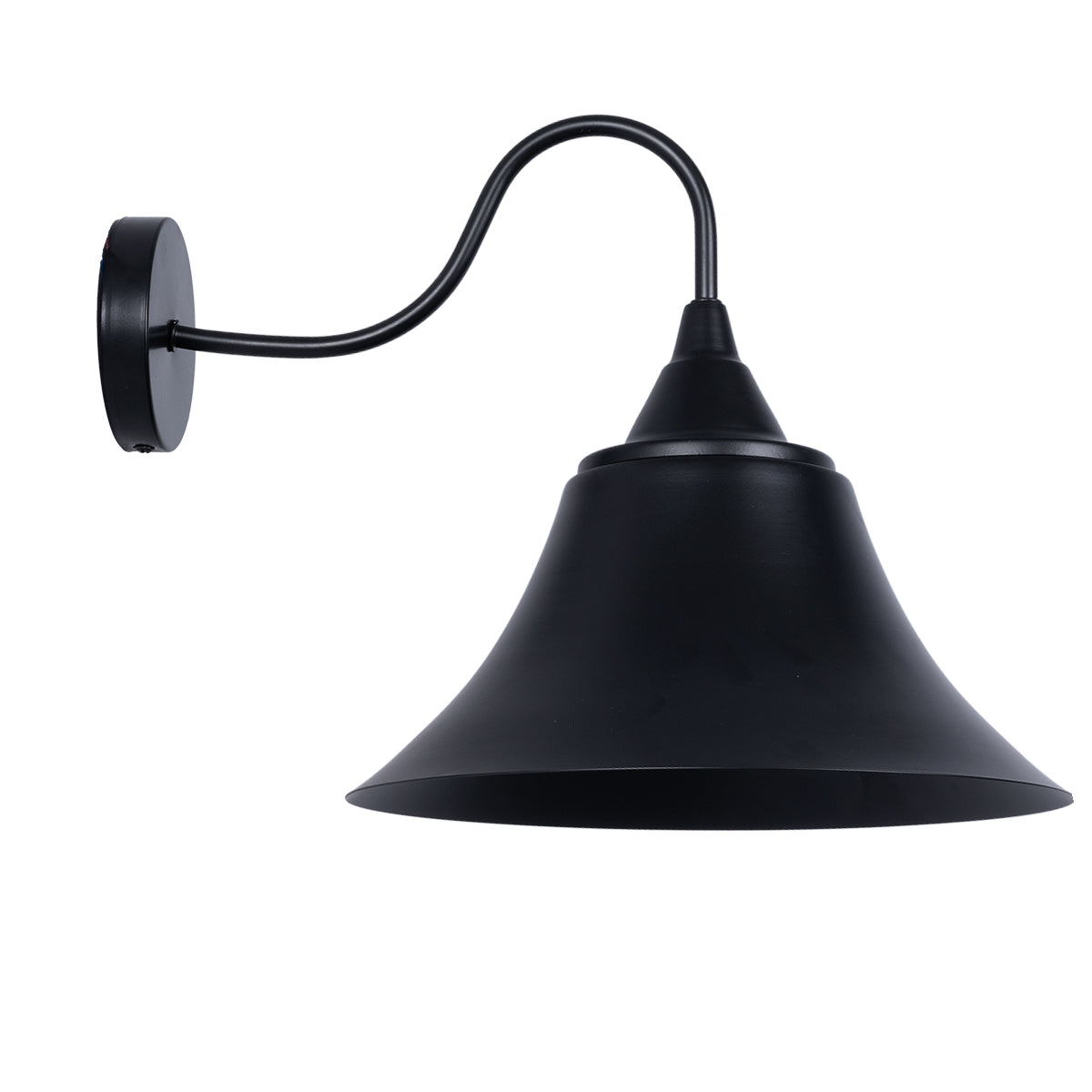 GloboStar® BELL 01038 Vintage Επιτοίχιο Φωτιστικό Απλίκα Μονόφωτο 1 x E27 IP20 Μαύρο Μέταλλο - Μ35 x Π28.5 x Υ30cm - ledmania.gr