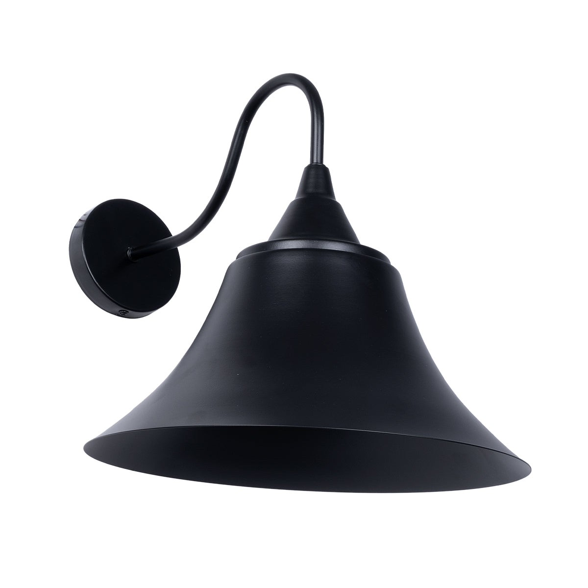GloboStar® BELL 01038 Vintage Επιτοίχιο Φωτιστικό Απλίκα Μονόφωτο 1 x E27 IP20 Μαύρο Μέταλλο - Μ35 x Π28.5 x Υ30cm - ledmania.gr