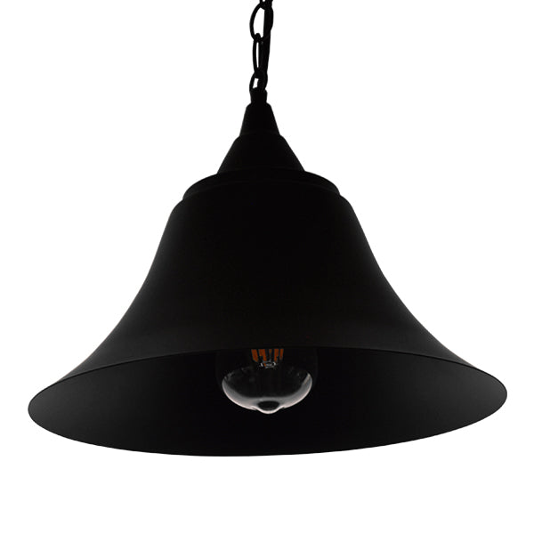 GloboStar® CLOCHER 01041 Vintage Κρεμαστό Φωτιστικό Καμπάνα Μονόφωτο 1 x E27 IP20 Μαύρο Μέταλλο Μ29 x Π29 x Υ34cm - ledmania.gr