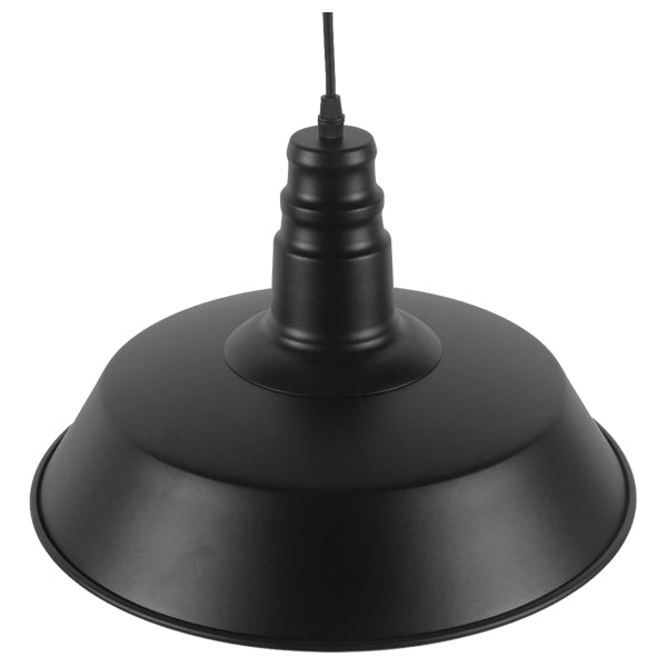 GloboStar® RAY 01049 Vintage Κρεμαστό Φωτιστικό Καμπάνα Μονόφωτο 1 x E27 IP20 Μαύρο Μέταλλο - Μ36 x Π36 x Υ25cm - ledmania.gr
