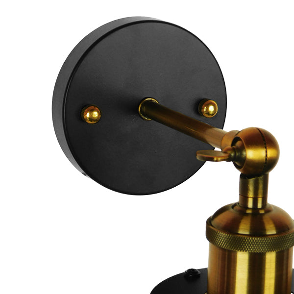GloboStar® CATEL 01054 Vintage Industrial Φωτιστικό Τοίχου Απλίκα Μονόφωτο Μαύρο Μεταλλικό Πλέγμα Φ15 x Μ26 x Π15 x Υ30cm - ledmania.gr