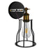 GloboStar® CATEL 01054 Vintage Industrial Φωτιστικό Τοίχου Απλίκα Μονόφωτο Μαύρο Μεταλλικό Πλέγμα Φ15 x Μ26 x Π15 x Υ30cm - ledmania.gr