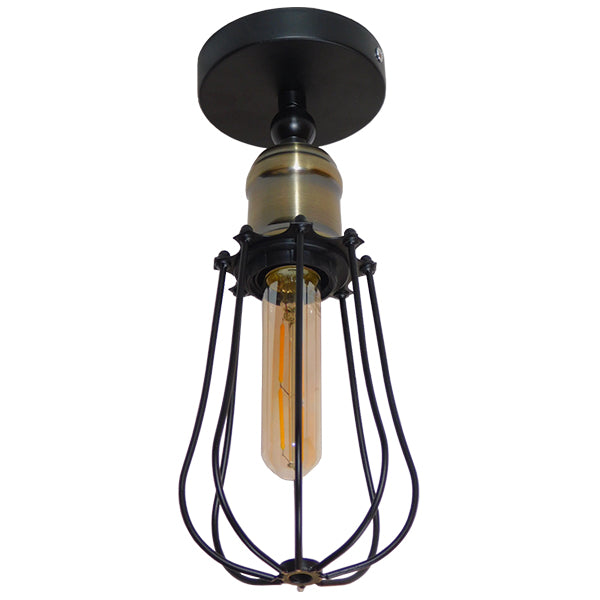 GLOBOSTAR® CATEL 01056 Vintage Φωτιστικό Τοίχου - Απλίκα με Ντουί 1 x E27 AC 220-240V IP20 - Μαύρο & Χρυσό - Μ12 x 15 x Υ32cm - ledmania.gr